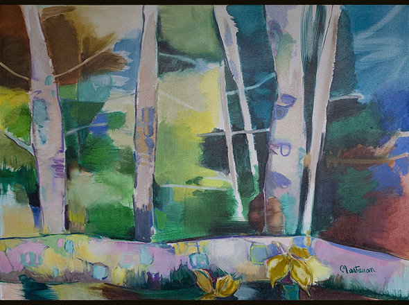 Maine Woods Painting © Paula Martesian